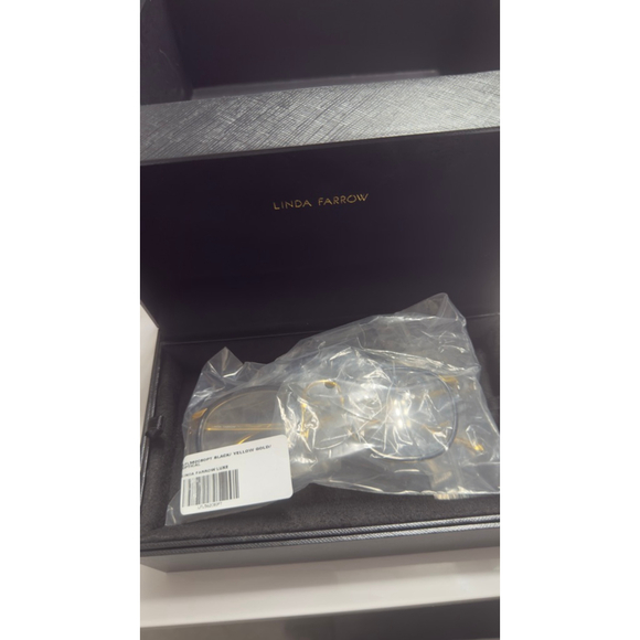 Unisex Linda Farrow Optical Glasses Black/Gold One Size LFL562 optical - Picture 14 of 14